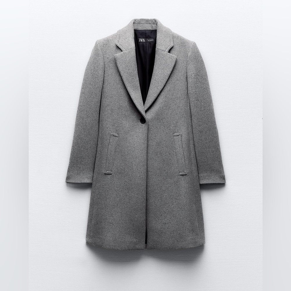 ZARA FELT TEXTURE COAT
GRAY SIZE XS